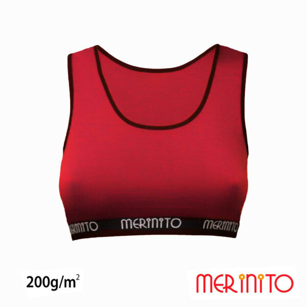 D058_RT - Bustiera Merinito 200g 100% lana merinos Rosu "True Red"