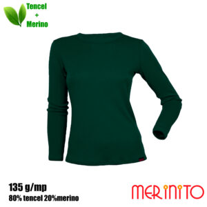 Bluză femei Merinito 80% tencel și 20% lână merinos – Ivy Green