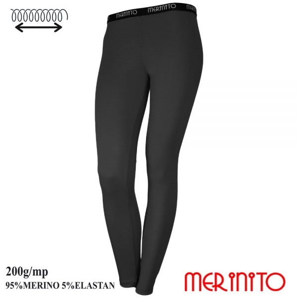 D074_SG - Colanti femei Merinito 200g 95% lana merinos 5% elastan Storm Grey