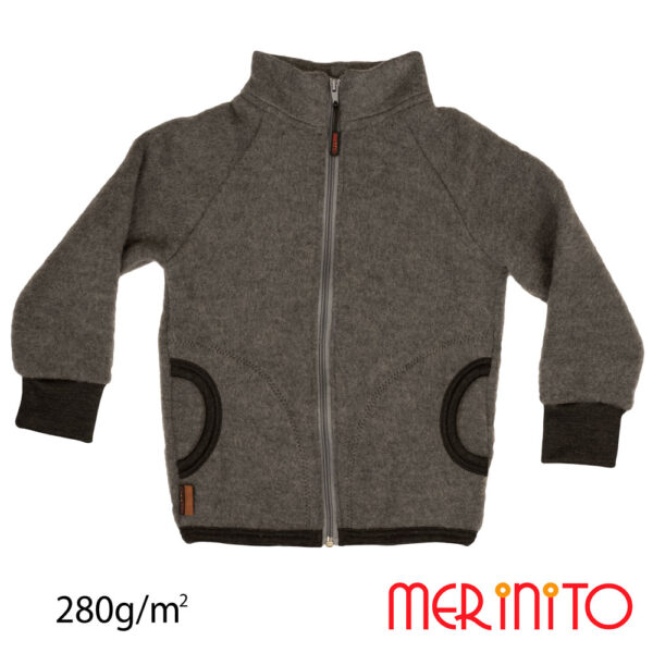 C030_FS - Jacheta copii Merinito Soft Fleece lana merinos Shark Grey Fleece