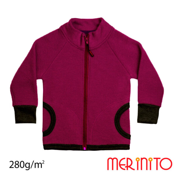 C030_VK - Jacheta copii Merinito Soft Fleece lana merinos Very Pink