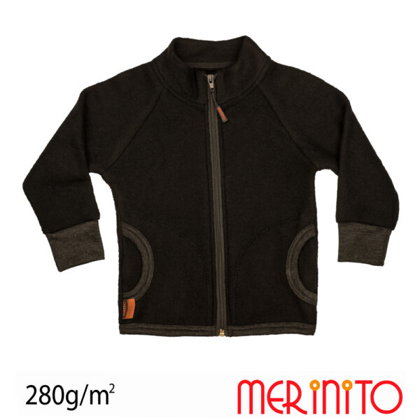 C030_WX - Jacheta copii Merinito Soft Fleece lana merinos Moonless Black